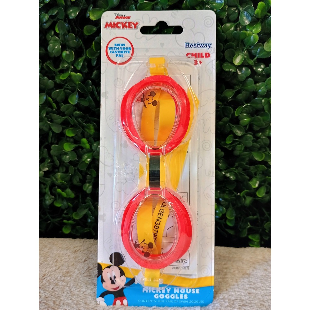 Mickey Mouse Swim Goggles Child Age 3+ Impact Resistant Lenses‎ UV Protection